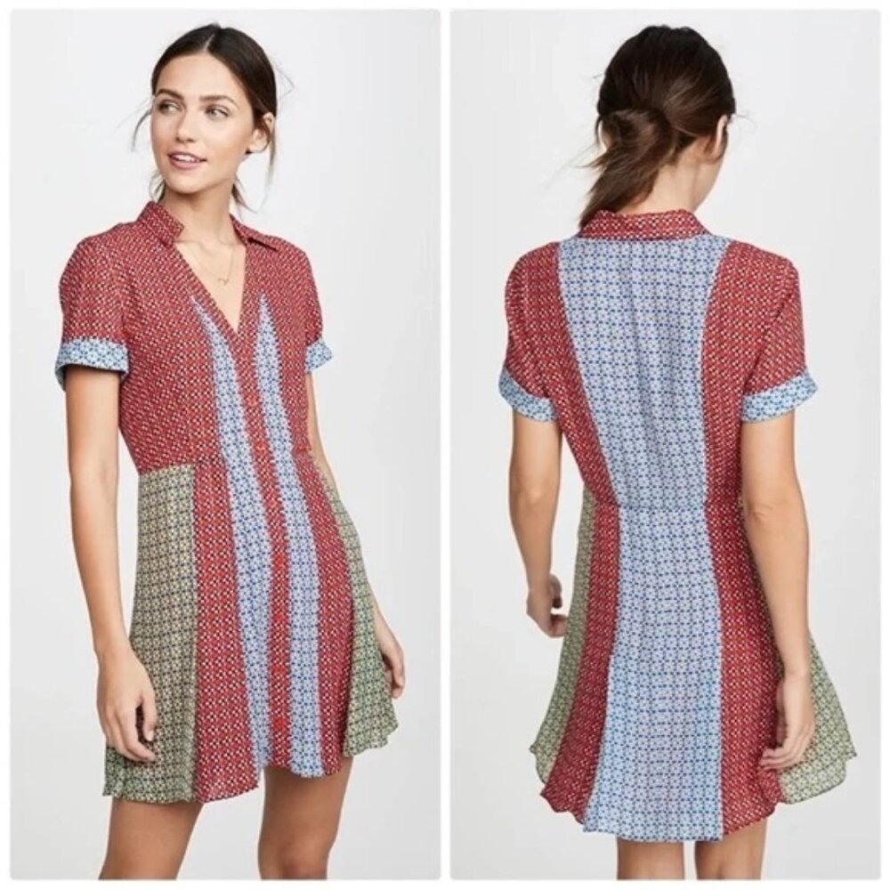 Alice + Olivia Abelia V-neck Button-down Mini Shirtdress- NEVER WORN -  Size 6